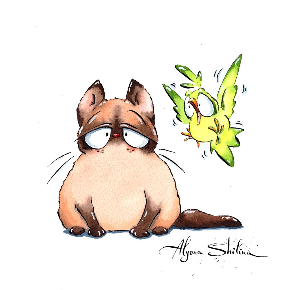 "Annoying Bird" original drawing