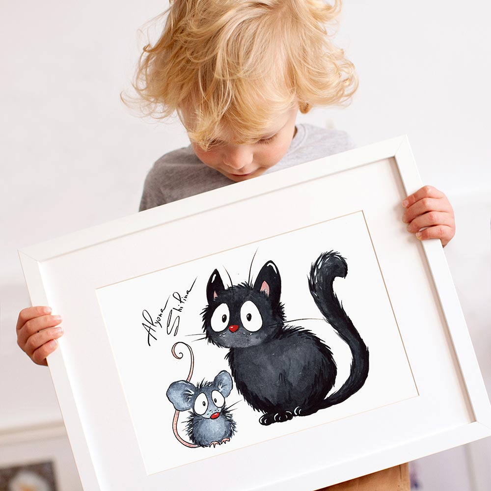 "Cat & Mouse" art print