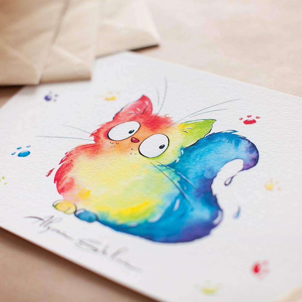 "Artist Cat" art print