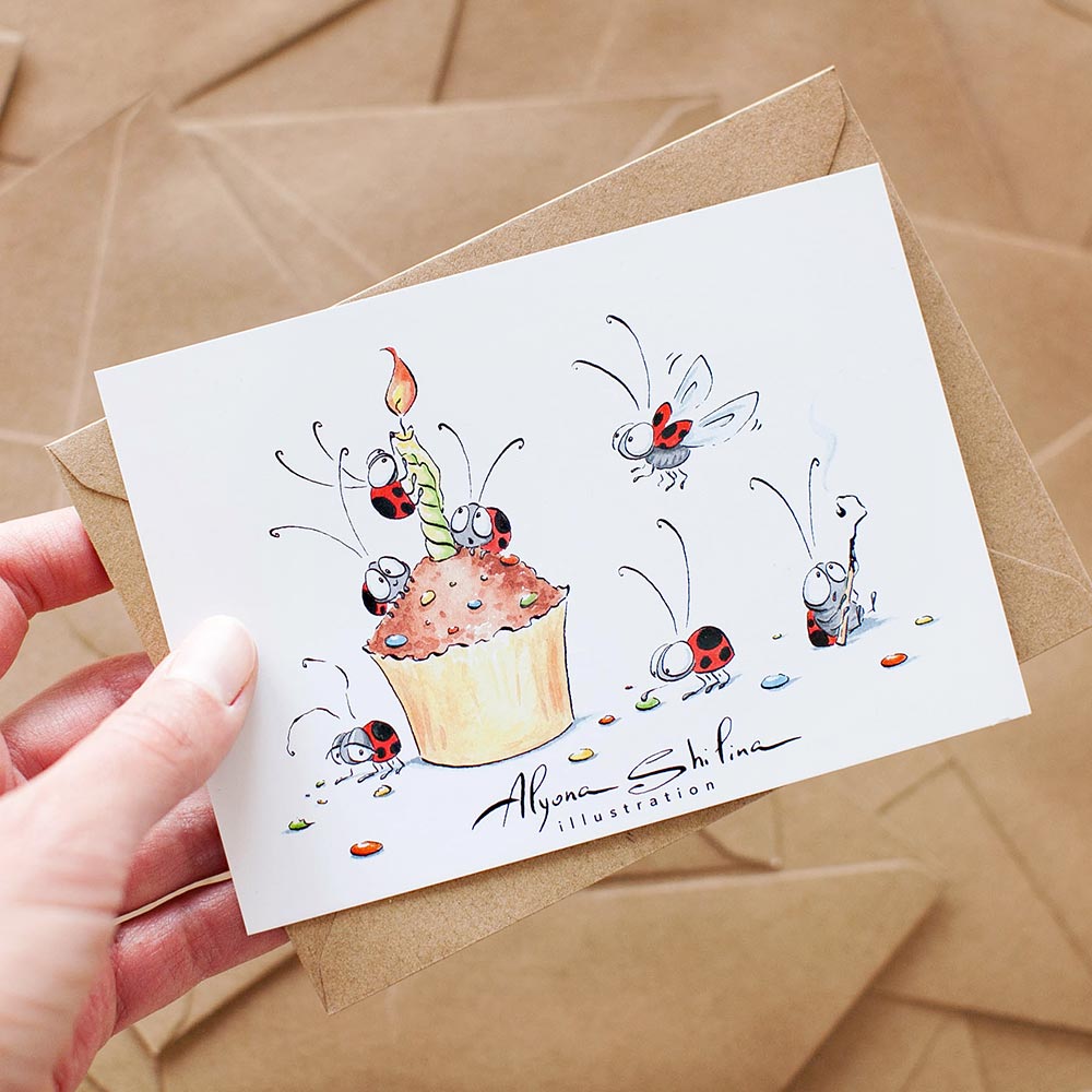 Ladybugs Postcard Set