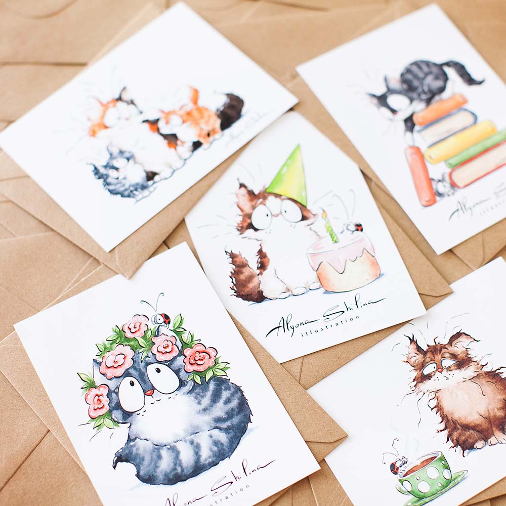 Cute Cats Postcard Set