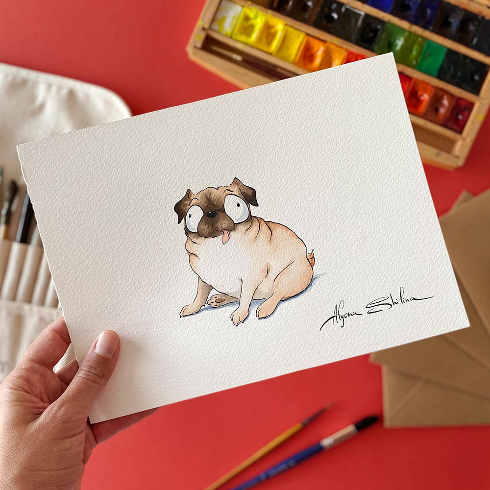 "Pug" original drawing