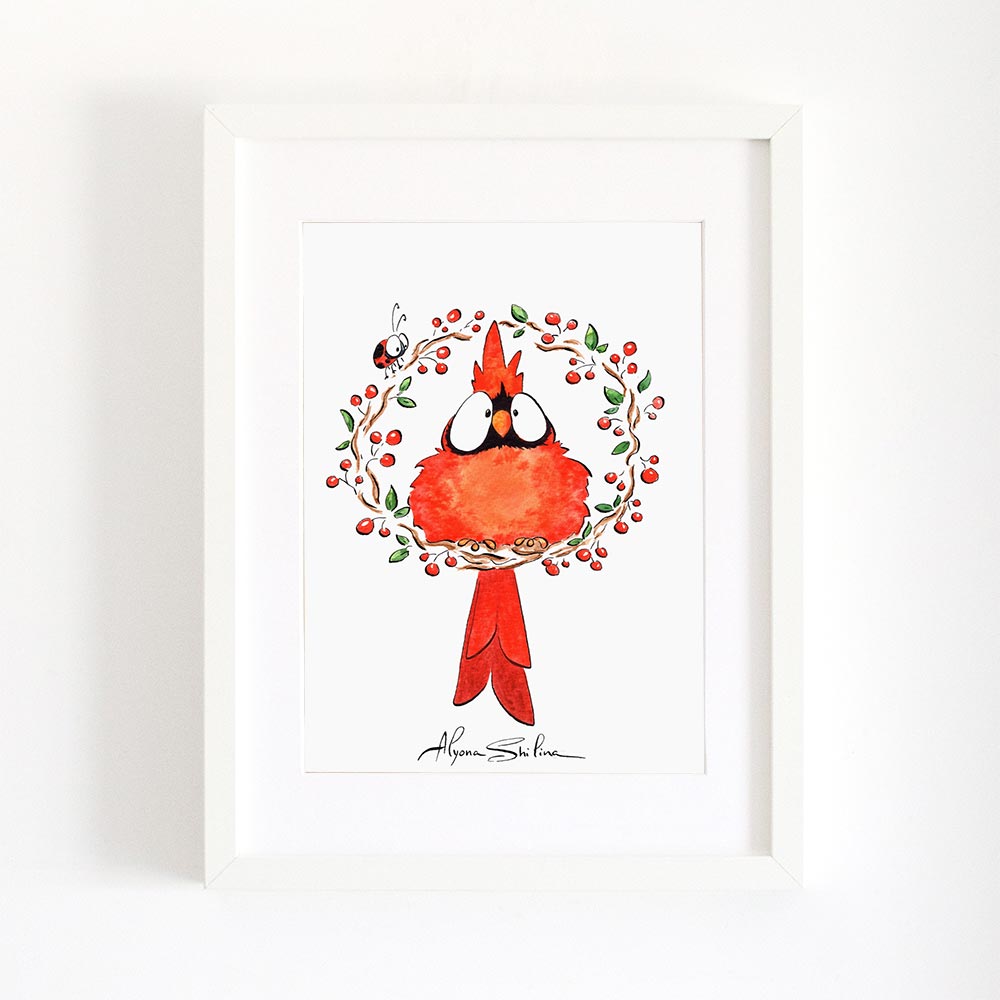 "Red Cardinal Bird" art print