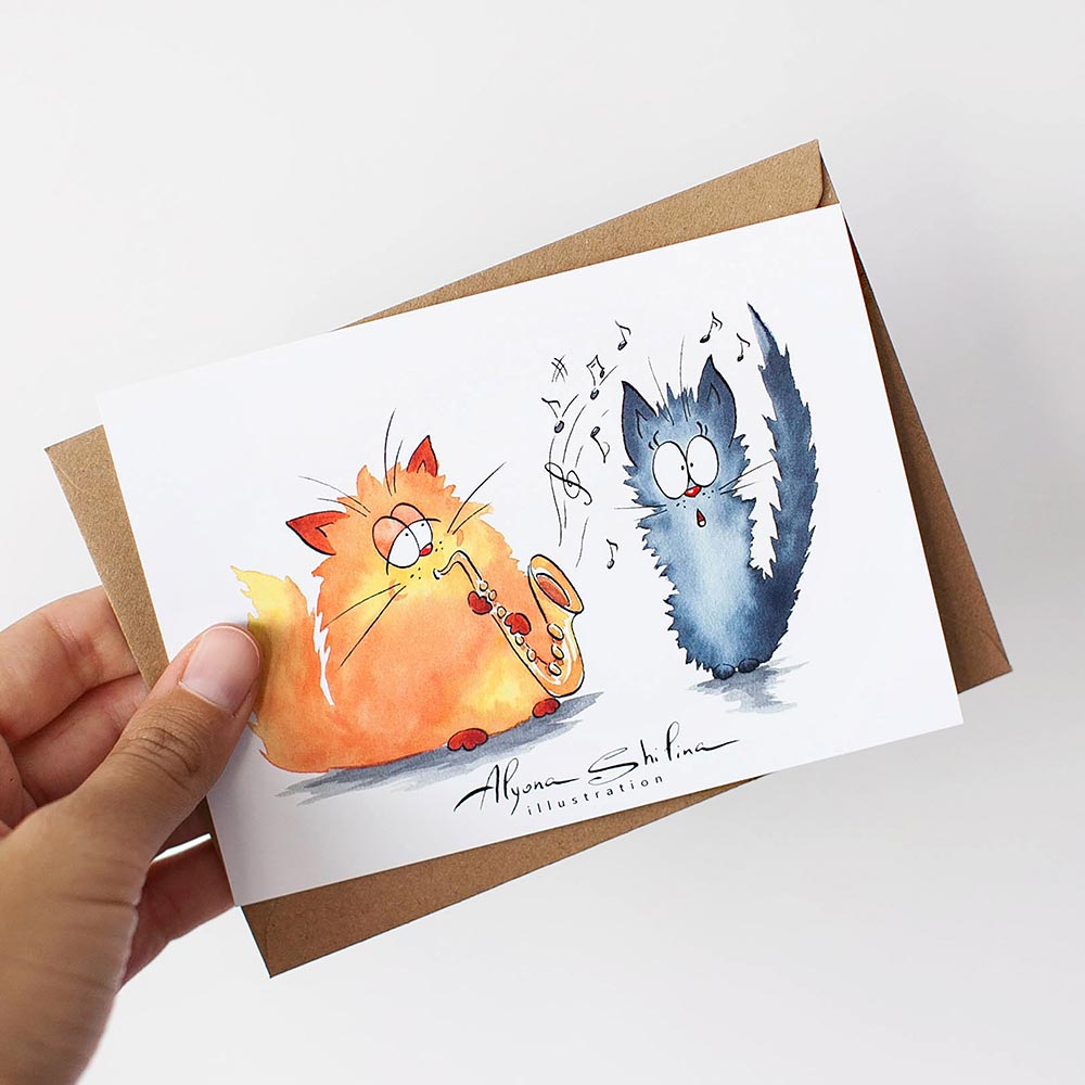Red Cat Postcard Set