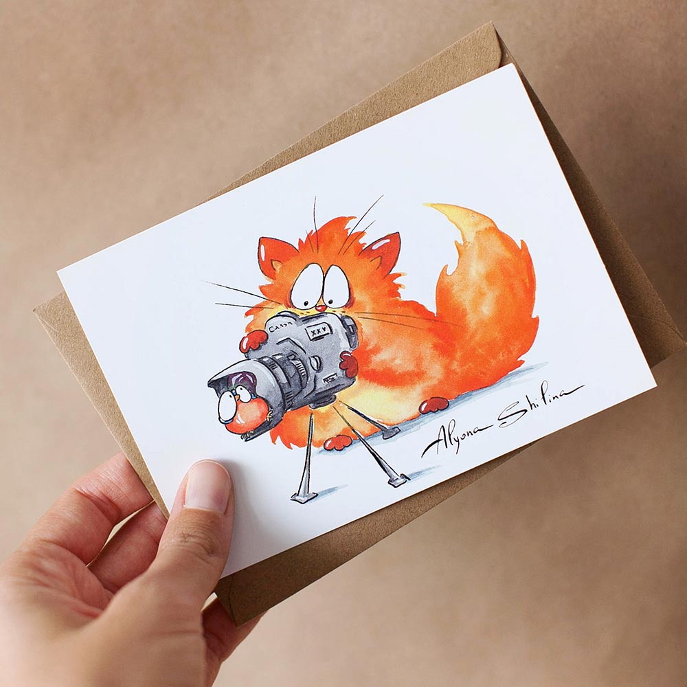 Red Cat Postcard Set