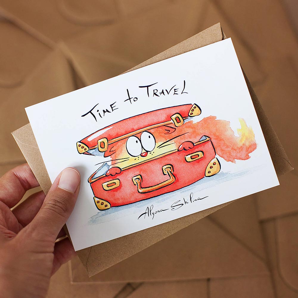 Red Cat Postcard Set
