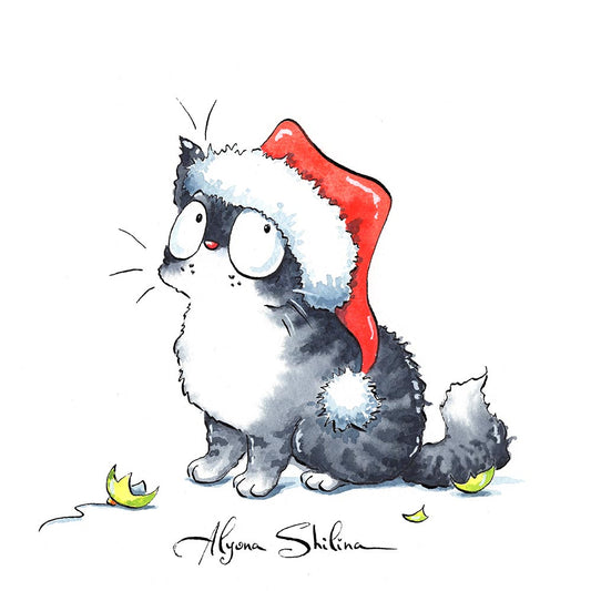 "Christmas Kitten" original drawing