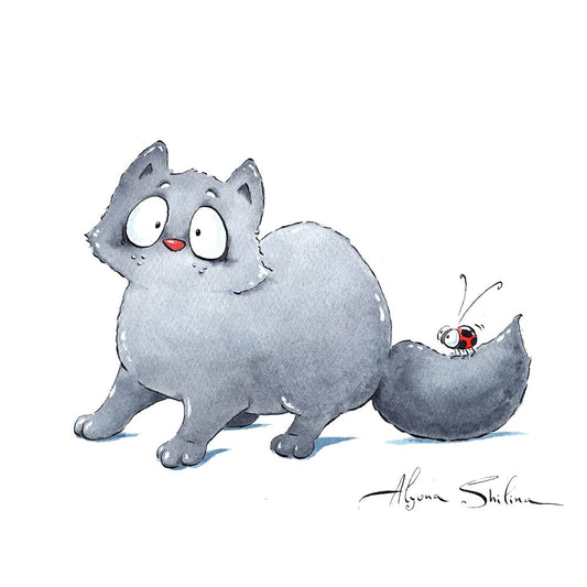 "Grey Cat" original drawing
