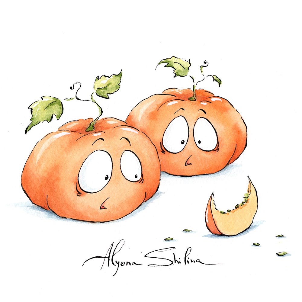 "Pumpkins" original drawing