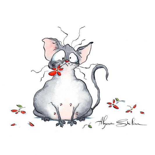 "Pregnant Cat" original drawing