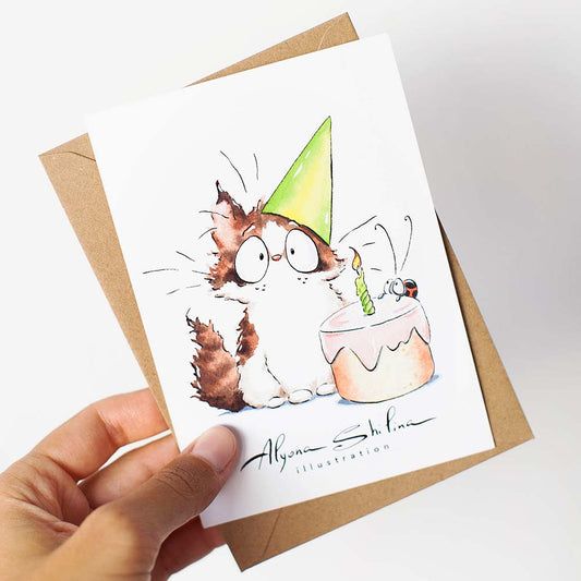 Cute Cat Birthday postcard