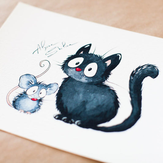 "Cat & Mouse" art print