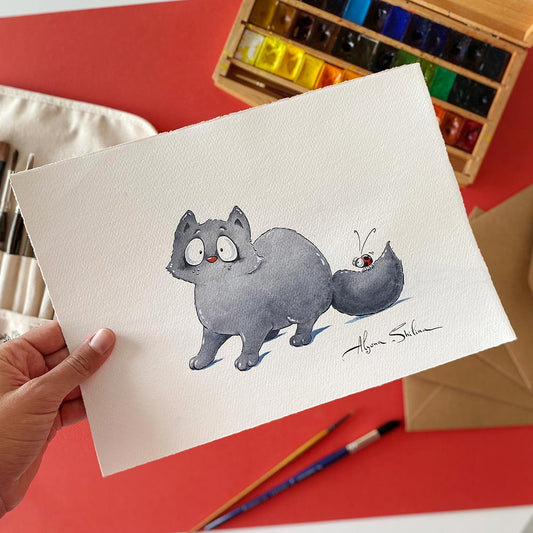 "Grey Cat" original drawing