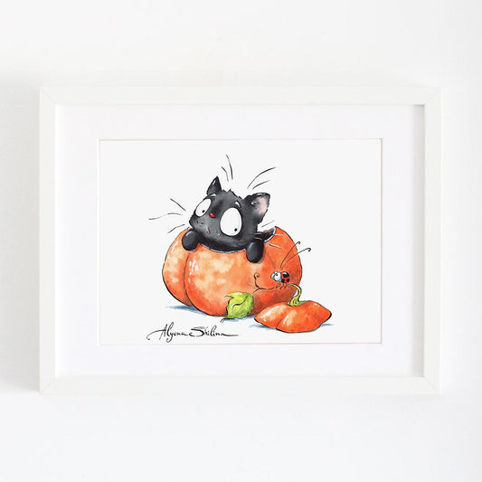 "Pumpkin Cat" art print