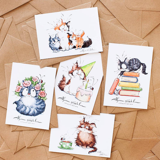 Cute Cats Postcard Set
