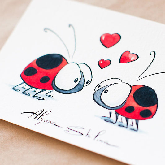 "Ladybugs in love" art print