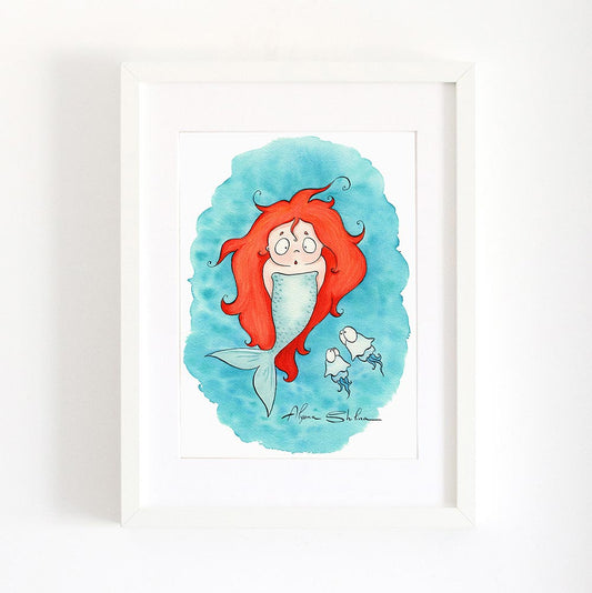 Little Mermaid Art print. Signed by Alyona Shilina