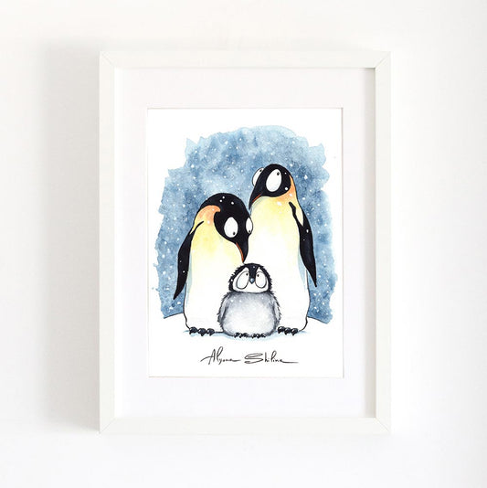 "Penguin family" art print