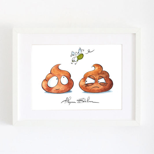 Funny poop drawing by Alyona Shilina