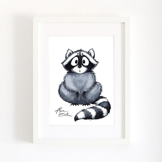 Raccoon print by Alyona Shilina