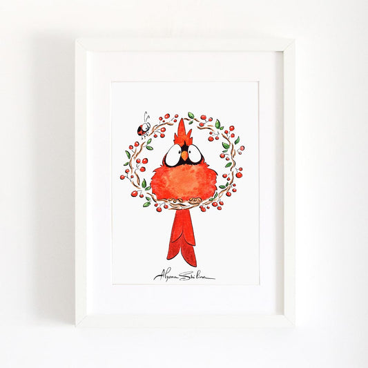 "Red Cardinal Bird" art print