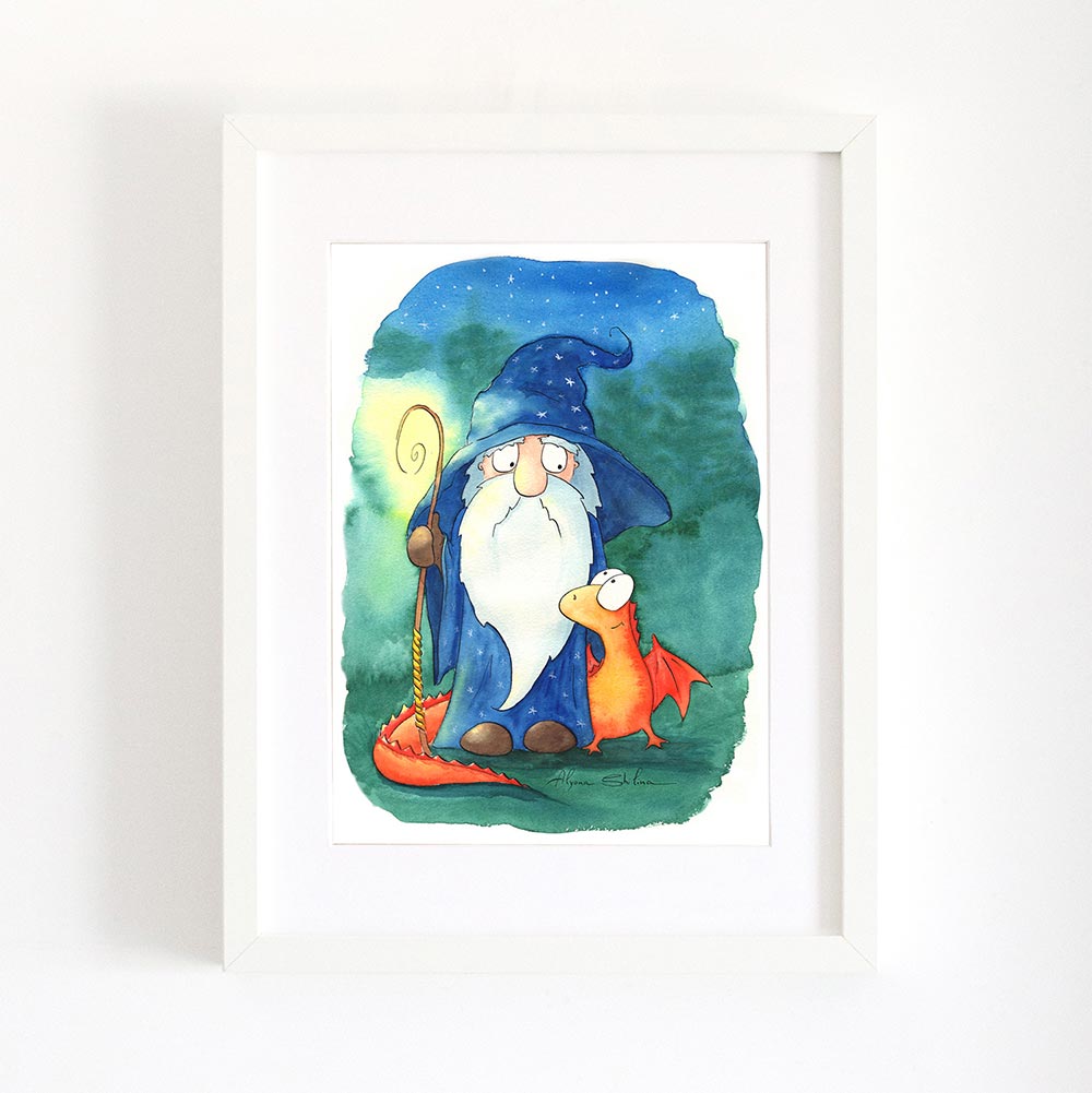 Art wall decor with the Wizard and the Dragon